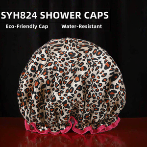 <span class=keywords><strong>Bonnet</strong></span> <span class=keywords><strong>de</strong></span> douche double couche SYH824, motif dessin animé, tissu imperméable, réutilisable - Product Image 2
