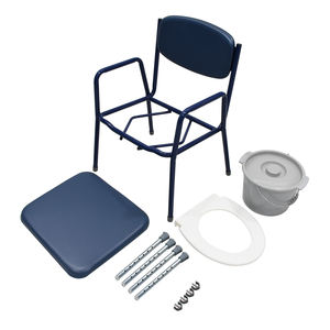 Chaise de toilette réglable en hauteur 3-en-1 pour personnes âgées, seniors et adultes, en acier, pour usage médical et hospitalier, <span class=keywords><strong>à</strong></span> placer sur les toilettes - Product Image 3