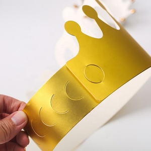 Chapeau d'anniversaire en papier couronne pour enfant et décorations de gâteau/cupcake d'anniversaire - Product Image 5