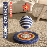 Jouets griffoirs pour chats Tapis en papier Ciel étoilé Résistant à l'usure Sans éclats Planche de lit pour chat Tout-en-un Très grande et large avec boule de jeu