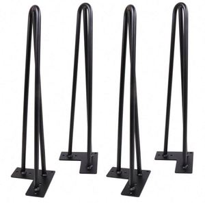 WEKIS 3-Rod DIY Industrial Strength Steel Furniture Metal 3 Pin <b>Table</b> <b>Legs</b> Sizes 6"-34" Matte Black Hairpin Workshop Hospital - Product Image 1