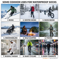 Chaussettes imperméables hydrofuges hautes jusqu'aux genoux pour l'hiver, pour hommes et femmes, pour la randonnée, la pêche, la chasse, la course à pied, le cyclisme, les activités de plein air