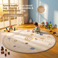 Tapis amovible et lavable à double couche, style dessin animé, mignon et esthétique, en fausse fourrure de cachemire, pour salon et chambre d'enfant