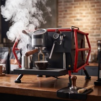 Machine à expresso électrique professionnelle WARM à tête unique, double chaudière, pression 19 bars, en acier inoxydable 304 pour café