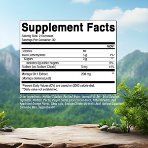 Gummies de Moringa de Qualité Supérieure avec Boost de Sodium pour le Système Immunitaire, Saveur Pomme Rouge et Orange - Product Image 5