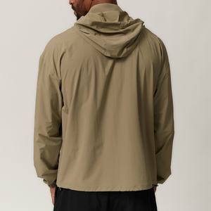 Chaqueta con Capucha y Cuello Alto Vintage para Hombre, 100% Algodón, con Cierre, Logotipo y Tela Personalizados, Ropa Urbana, Fabricante OEM, Alta Calidad - Product Image 2