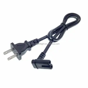 6ft 18AWG de 2 clavijas de CA Nema 1-15P IEC C7 conector polarizado cable enchufe EE. UU. Cable de alimentación