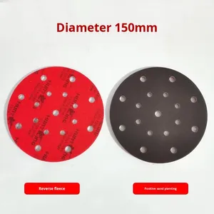 6inch 150mm đỏ P400 17 lỗ Grit độ dày 5mm linh hoạt đánh bóng Pad scuff Pad mài mòn miếng bọt biển softback chà nhám miếng bọt biển - Product Image 3