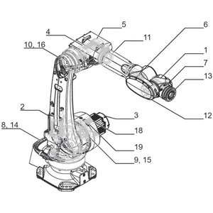 Robot à 6 axes de haute précision KR70 R2100-2, sûr et efficace, charge utile de 70 kg, IP65, composant essentiel de déchargement, moteur - Product Image 6