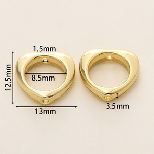 Heart Shape Gold Plated <b>Copper</b> Jewelry Findings For <b>Bracelet</b> Making DIY Accessories GA0584 - Product Image 2