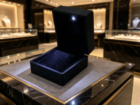 Boîte à bijoux LED noire de luxe pour bagues, boucles d'oreilles, pendentifs, bracelets et chaînes – Idéale pour offrir