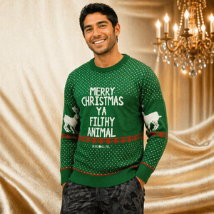 <strong>Men's</strong> Sweater Knit Green Home Alone Ugly Christmas Sweater Reindeer <strong>Xmas</strong> Sweater Winter Party Jacquard Christmas <strong>Jumper</strong> - Product Image 2