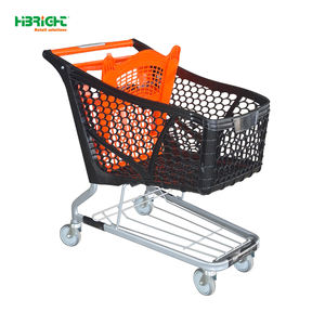 Chariot de courses en maille de haute qualité pour supermarché avec roues en PVC de 4 pouces, capacité de 150 L, nouveau design, chariot en plastique commercial - Product Image 2