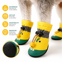 Chaussettes pour animaux de compagnie en coton imperméable à motif animal personnalisé avec semelle en caoutchouc antidérapante pour les promenades sous la pluie des chiens, commandes OEM