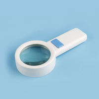 FUKAI 10X Handheld LED Illuminated Magnifying Glass Green Glass Lens 90mm Diameter ABS Plastic Case CE Rohs Certified 1-Year