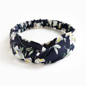 Diadema frontal con estampado de puntos, <span class=keywords><strong>rayas</strong></span>, cuadros y flores, estilo bohemio, cruzada y retorcida, duradera, casual, para decoración del cabello - Product Image 2