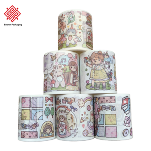 Cinta de Enmascarar de Baja Adherencia Baoren para Superficies Delicadas, Cinta de Papel Crepé para Niños y Niñas, Cinta de Enmascarar para Pintar - Product Image 1