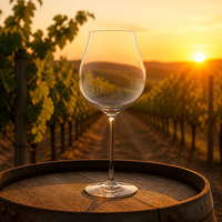Petit verre à vin rouge en cristal de Bourgogne à long pied pour hôtel et événements