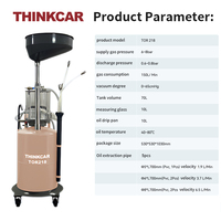 THINKCAR Émetteur d'huile usée pour véhicule pneumatique portable 70L Extracteur d'huile à bassin partiel Collecteur de vidange d'huile usée pour voiture automatique