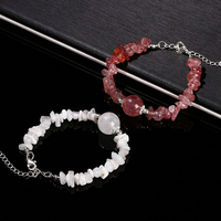 JD GEMS Bracelet en argent tendance pour femme, bijoux en cristal énergétique de guérison, pierres naturelles irrégulières, cadeau pour fête