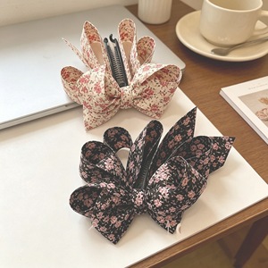 Foggy Flower Season Korean Style Floral <b>Bow</b> Banana <b>Clip</b> for Women, High-Level Ponytail Claw <b>Clip</b>, Elegant and Versatile Hair - Product Image 1