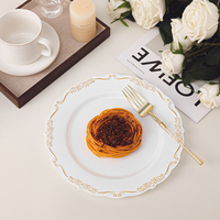 Assiettes en plastique PS de style vintage, vaisselle rétro en polystyrène robuste et durable, vaisselle réutilisable pour la maison, les restaurants et la restauration