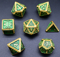 Couleur polyédrique gravure bord RPG symbole astrologie Antique mdn métal dés pour jeu RPG