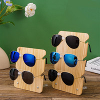 Nouveau présentoir de lunettes de soleil en bois naturel support de support de lunettes logo personnalisé