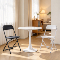 Chaise pliante portable en résine plastique blanche, imperméable et réglable, pour hôtel, usage commercial intérieur/extérieur, vente en gros