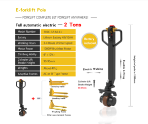 Amthi 1t 2t ce מוסמך איכות גבוהה יד יד שקע חומצה ליתיום-יון משאית סוללה חשמלית מלגזה מלגזה - Product Image 3