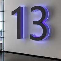 Numéros de maison en métal personnalisés en acier inoxydable avec éclairage 3D, numéros lumineux pour adresse