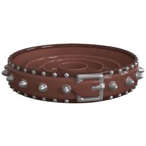 מותאם אישית לסביבה בצבע כסף אבזם כסף גדיל מאכל פורצלן חום כהה מעור בצורת מזין איטי - Product Image 1