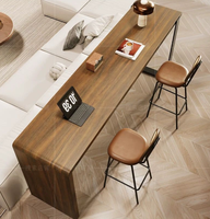 Table de bar de petite taille, table de bar longue avec cloison murale
