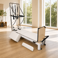 Reformer Pilates Commercial en Alliage d'Aluminium avec Tour de Pilates et Lit Réglable pour Yoga, Fitness et Salle de Sport à Domicile