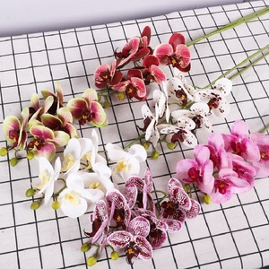 Orchidées Phalaenopsis artificielles, fleurs en soie à 9 têtes, décorations de mariage, haute simulation, réutilisables - Product Image 2