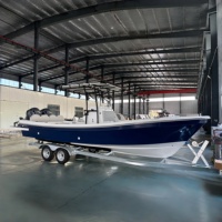 Nouvelle Arrivée 2026 Bateau de Pêche Panga 25FT en Fibre de Verre avec Console Centrale et Double Coque pour la Pêche en Haute Mer