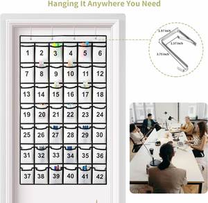 Organizador de Bolsillos para Aula con 42 Bolsillos Numerados y Ganchos para Colgar Teléfonos Celulares, Calculadoras y Otros Artículos de Oficina y Escolares - Product Image 5