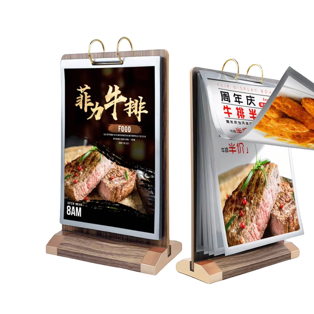 Clear Acrylic Lucite Perspex Stand Holder Table Talker Table Tents Metal Ring Page Turn Price List Retail Store Display