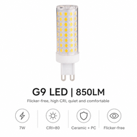 Ampoule LED Xmation G9 7W 220-240V Céramique 850LM 2200K/5000K/6000K 96SMD 360 Degrés Sans Scintillement Ra>80 15000H Remplacement Résidentiel