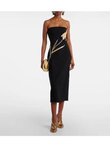 Robe longue décontractée pour femme, unie, ornée de perles, silhouette asymétrique, élégante, pour le quotidien et les occasions festives - Product Image 1