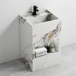 Lavabo de Pedestal CR Cold River Snow Marble, 500x450x800mm, Lavabo Integrado de Piedra - Product Image 4