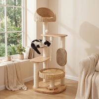Nouvelle Arrivée Tendance : Arbre à Chat Moderne de Luxe en Bois de Haute Qualité, Facile à Assembler, Arbre à Chat et Griffoir Multicouche, Tour pour Chat