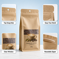 Sachet de café personnalisé imprimé mat à fond plat, refermable avec fermeture éclair, emballage alimentaire en plastique de qualité supérieure pour cardamome arabe