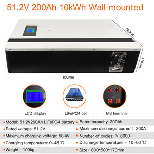 Paquete de Baterías de Litio LiFePO4 de 48v 51.2v 10KW con Protección BMS Integrada LANNI - Product Image 3