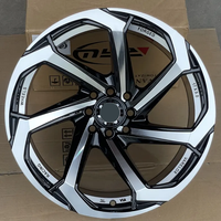 Jantes en alliage X-RIMS de haute qualité 17x9 8x100/114.3 10x100/114.3, finition noire usinée avec rebord sous coupé et lèvre bleue/noire/dorée