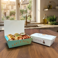 Boîte d'emballage jetable en papier pour boulangerie, personnalisée, pour gaufres, beignets et pâtisseries