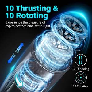 Volwassen Product Speelgoed 10 Modi Thrusting Roterende Handen Gratis Automatische Mannelijke Masturbators Pocket Pussy Stroker Seksspeeltjes Voor Mannen - Product Image 2