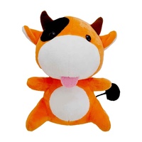 Boneka sapi plushie oranye BSCI OEM grosir, boneka sapi plushie custom dari Cina, boneka custom, mainan hewan plushie lembut