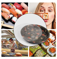 Boîte à sushi ronde en plastique japonais de 13 pouces, de qualité alimentaire, pour usage en restaurant