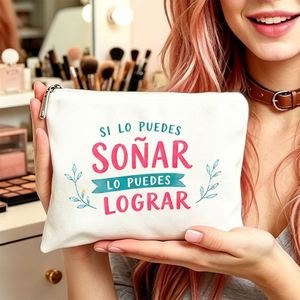 Pochette tendance avec slogan, pour cosmétiques et articles de toilette, idéale pour les voyages, la salle de sport, l'usage quotidien, pochette cadeau compacte pour maman - Product Image 2